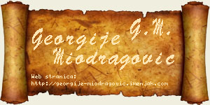 Georgije Miodragović vizit kartica